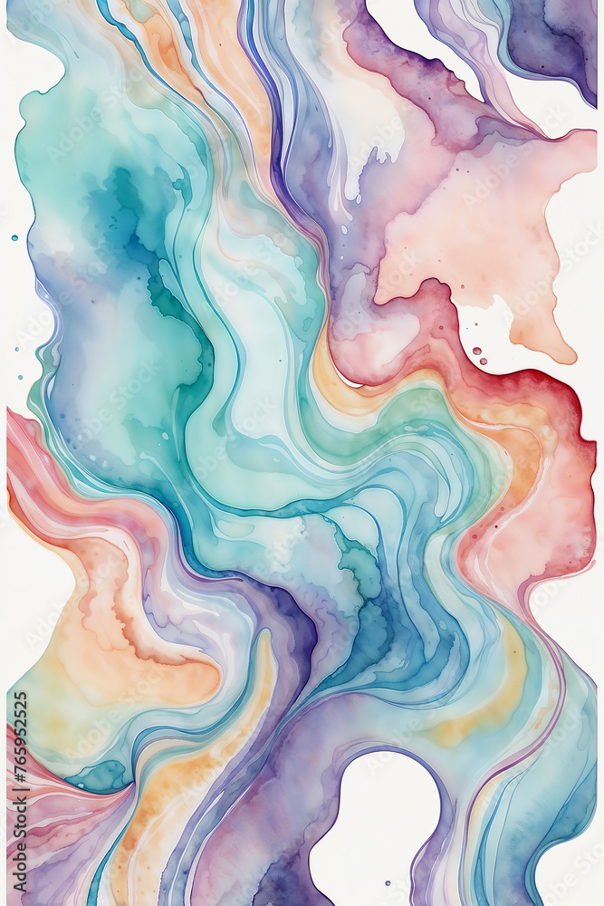 Abstract Pastel Watercolor Marble Pattern Background