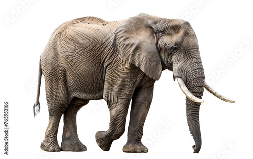 African elephant isolated on white or transparent background