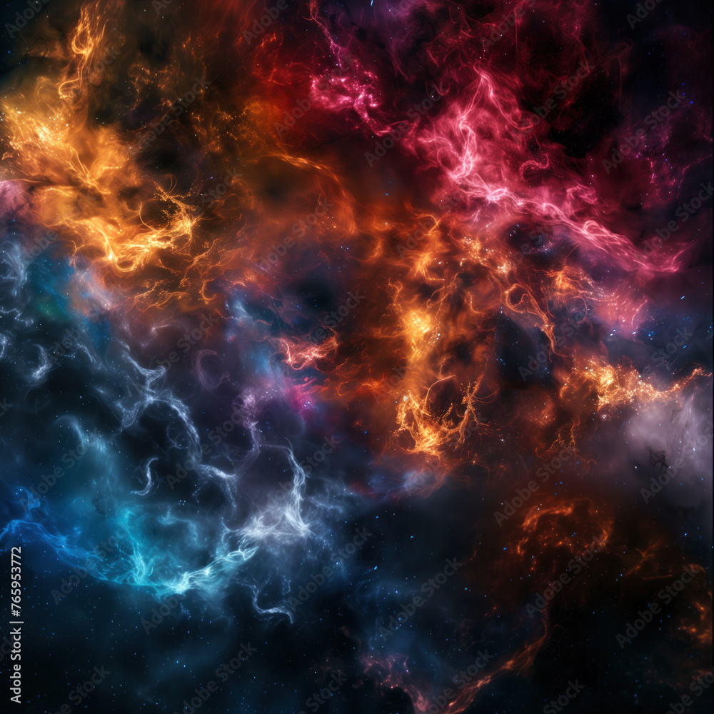 Cosmic Dance: A Vibrant Nebula in Deep Space