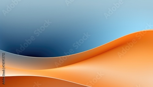 A blue and orange wave with a blue sky in the background