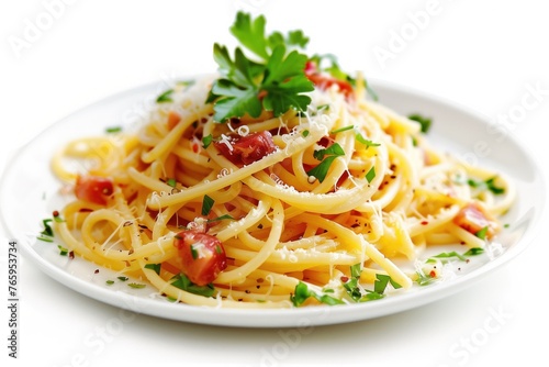 Gourmet Spaghetti Pasta with Fresh Herbs and Parmesan