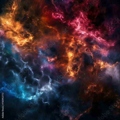 Cosmic Dance: A Vibrant Nebula in Deep Space © Sviatlana