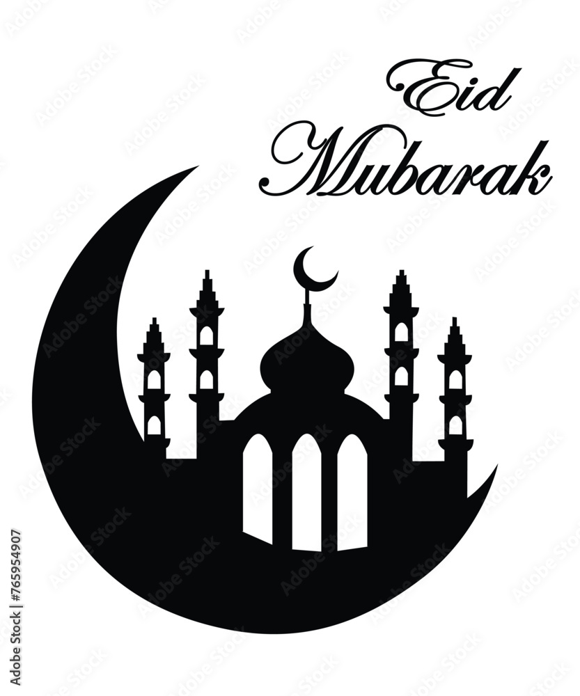 EID MUBARAK coloring book page for all