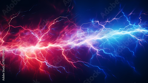 Abstract futuristic background with electric neon waves, electric light effect