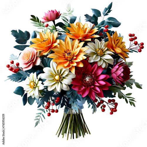 Bouquet decoration colorful flowers image	
