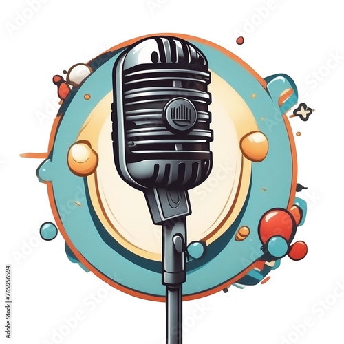 etro microphone graphic on isolated background photo