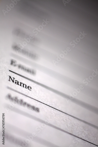 Obraz na płótnie Address book page - shallow depth of field - focused on name w salonie