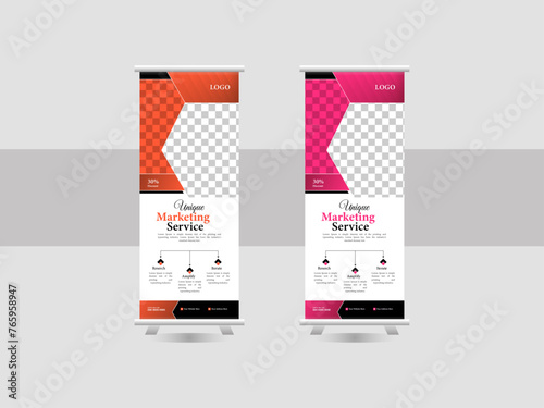 Roll Up Corporate roll-up banner for your business. Abstract design with creative layout template. Banner 13