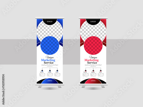 Business roll up banner. Corporate Roll up background for Presentation.  X-stand for commercial and multipurpose use creative business agency roll up banner design.