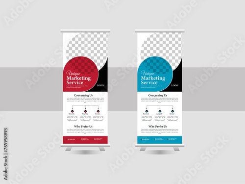 Corporate roll-up banner for your business. Business roll up banner design for business events, annual meetings, presentations, marketing, promotions and advertising.