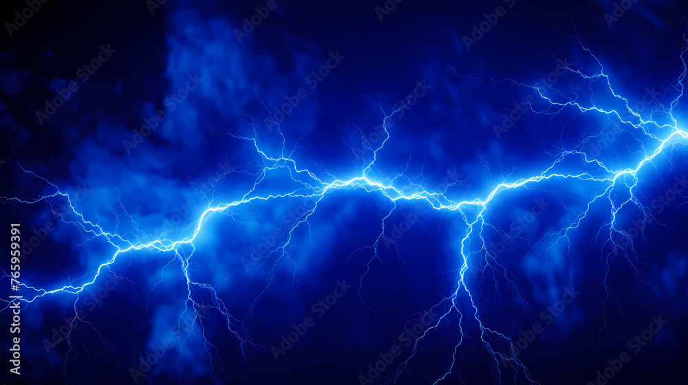 Fototapeta premium Lightning in the sky, gloomy ominous thunder and lightning background