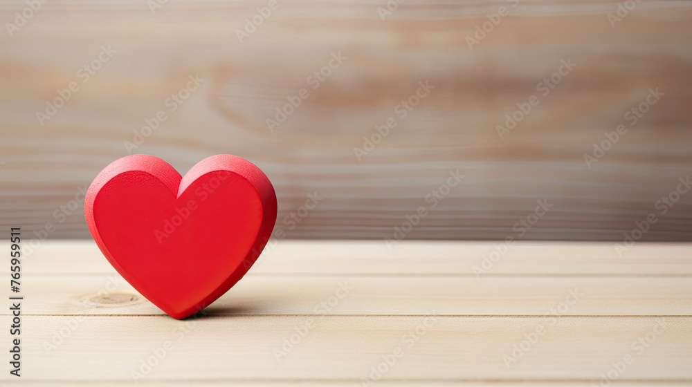 Red heart on wooden background Red heart on wooden background