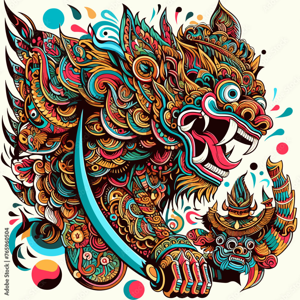 artwork engraving dragon tiger tattoo color full