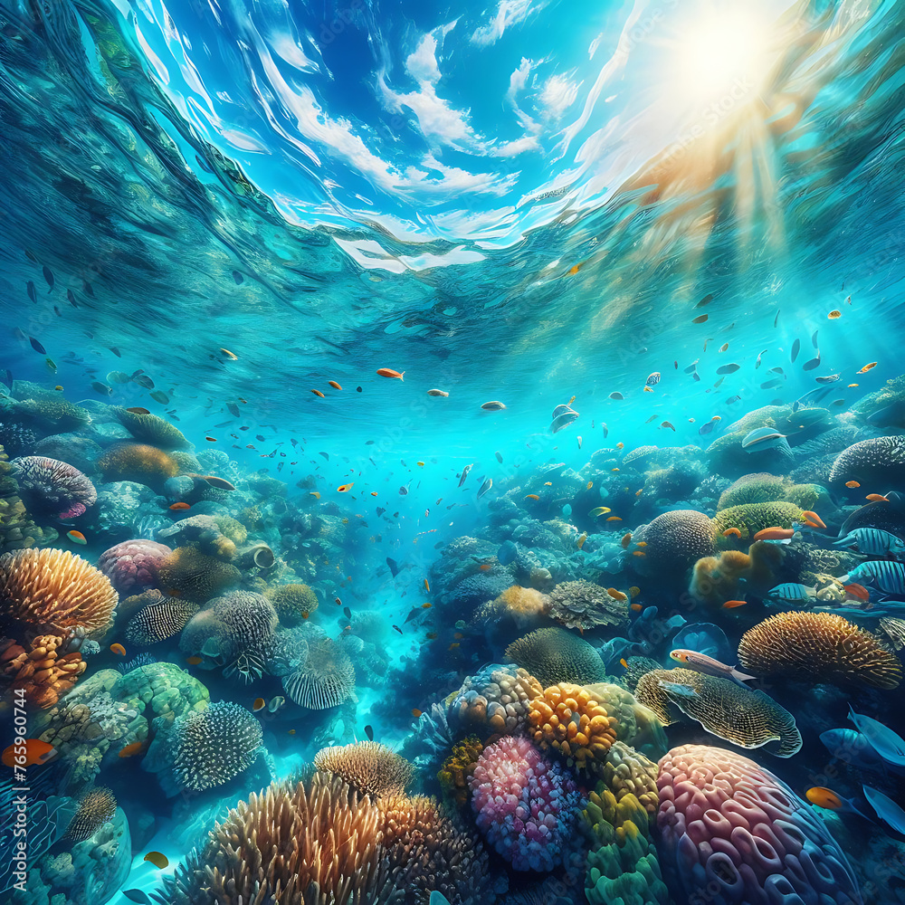 The Enigmatic Beauty of Underwater Coral Gardens Illuminated by Sunlight The Enigmatic Beauty of Underwater Coral Gardens Illuminated by Sunlight