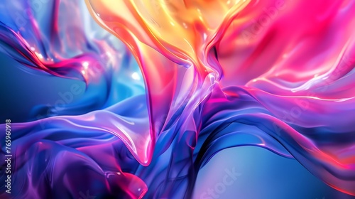 Abstract background. Fluid colors intertwining in a vivid abstract. Silky smooth texture flowing with vibrant hues. Concept of dynamic motion, fluidity in design, and colorful abstraction.
