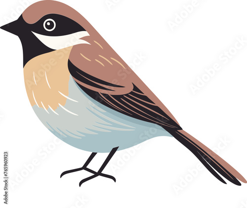 Elegant Sparrow Vector Sketch