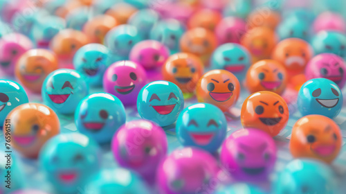 Multicolor 3D emoji icons, capturing the essence of various human emotions and reactions through vibrant and recognizable symbols