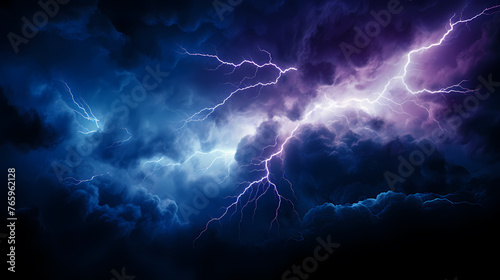 Thunderstorm  lightning and thunder in fantasy landscape