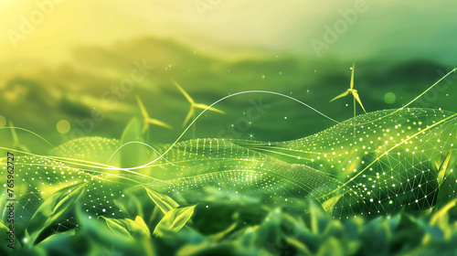 Digital Nature Network - Interconnectedness of technology and the environment, perfect for sustainability themes