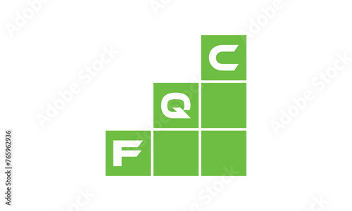 FQC initial letter financial logo design vector template. economics, growth, meter, range, profit, loan, graph, finance, benefits, economic, increase, arrow up, grade, grew up, topper, company, scale photo