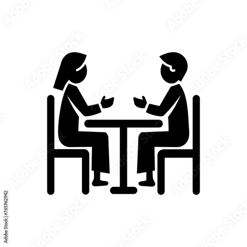 People Sitting at a Table Icon