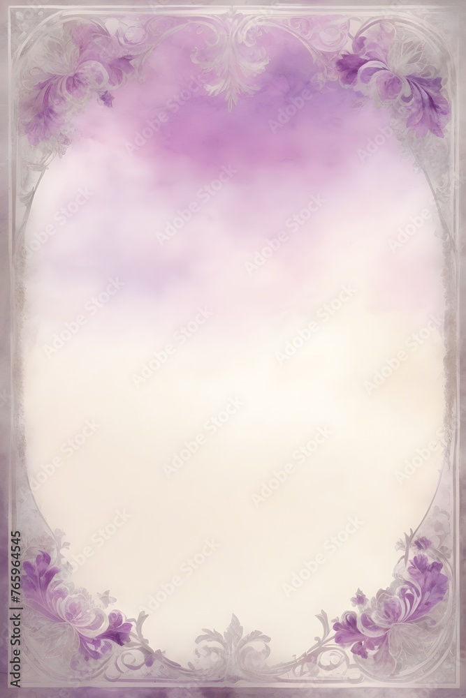 Briefvorlage - Aquarell - Violett mit dezenten Ornamenten