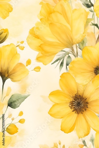 Gelbe Blüten - Aquarell