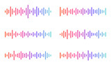 vector illustration set of audio waves with gradient