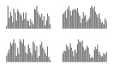 illustration of abstract equalizer, volume, audio waves set