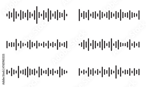 audio wave set vector illustration