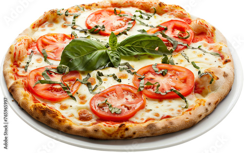 Italian Comfort Margherita Pizza Melts Hearts Isolated on Transparent Background PNG.