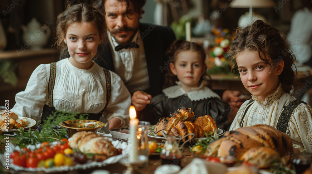 Victorian Family Gathering for a Traditional Dinner