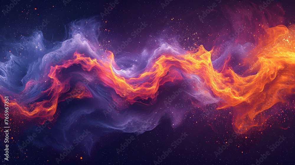 Cosmic Nebula and Starfield, Abstract Astronomy Background, Concept of Universe and Space Exploration - obrazy, fototapety, plakaty 