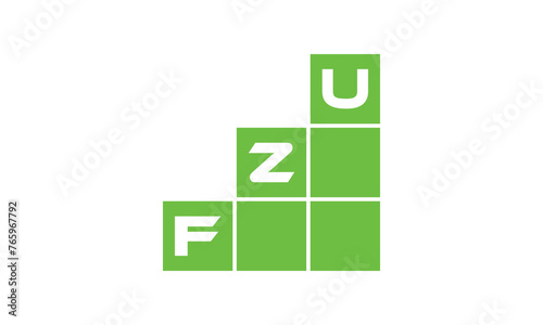 FZU initial letter financial logo design vector template. economics, growth, meter, range, profit, loan, graph, finance, benefits, economic, increase, arrow up, grade, grew up, topper, company, scale photo