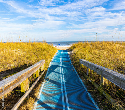 Pathway To The Beach at Main Beach Park, Fernandina Beach, Amelia Island, Florida, USA