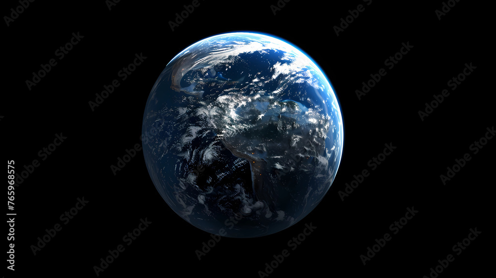 3D rendering of the Earth from space