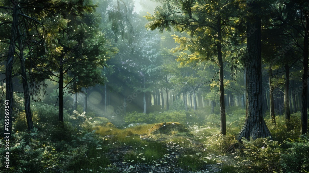 Obraz premium A serene forest backdrop