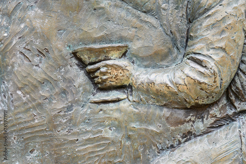 The Agony of Jesus in the Garden – First Sorrowful Mystery of the Rosary. A relief sculpture on Mount Podbrdo (the Hill of Apparitions) in Medjugorje. photo