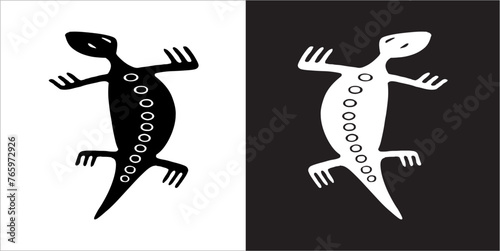 Illustration vector graphics of lizard icon