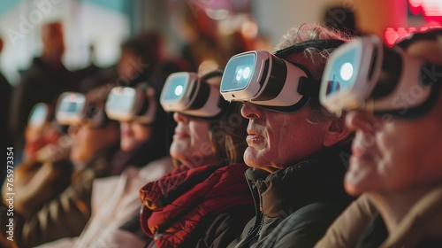 vr glasses in people's eyes at an event © Pter