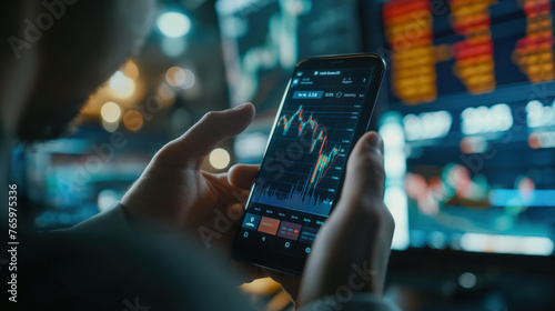 Business Man’s Mobile Insight into Crypto Trading Data