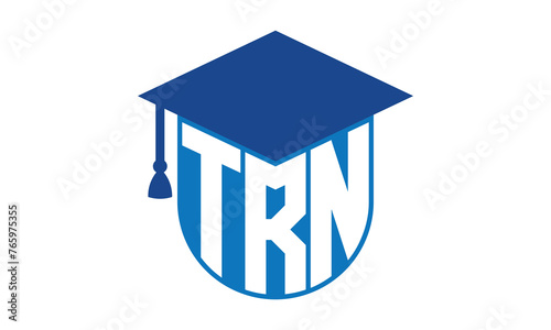 TRN initial letter academic logo design vector template. school college logo, university logo, graduation cap logo, institute logo, educational logo, library logo, teaching logo, book shop, varsity	
