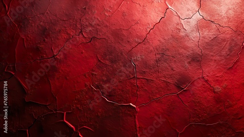 A cracked red and black surface with an intense gradient, creating a mesmerizing abstract design.