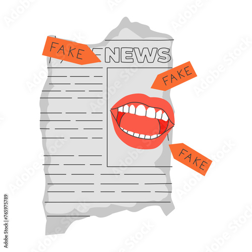 fake news newspaper illustration design icon isolated over white