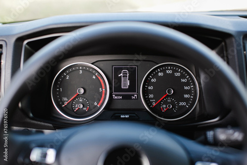 Kilometer speedometer in a car