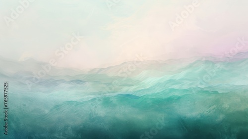 A serene digital painting of a layered, textured ocean with rolling waves under a soft, pastel-colored sky. © Irina.Pl