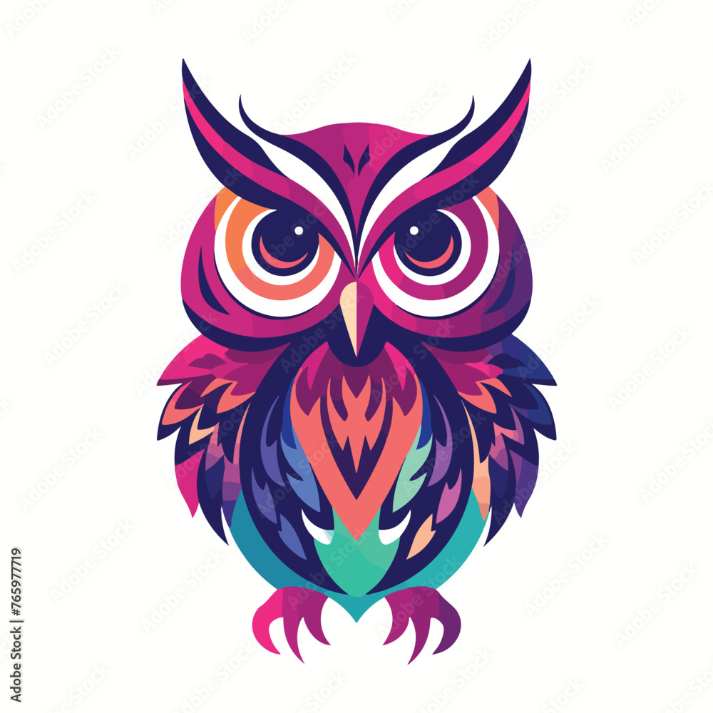 silhouette owl flat vector illustration isolated 