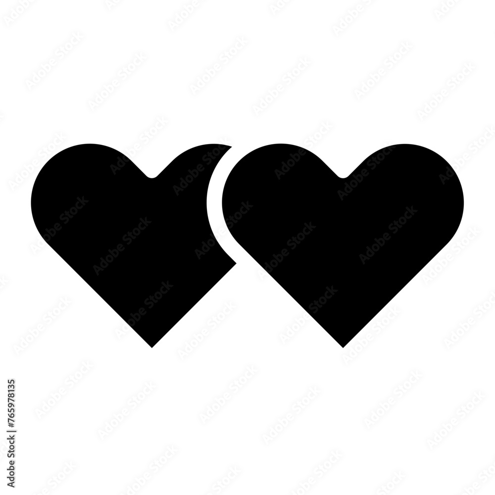 Heart, love, romance or valentine's day vector icon for apps and websites