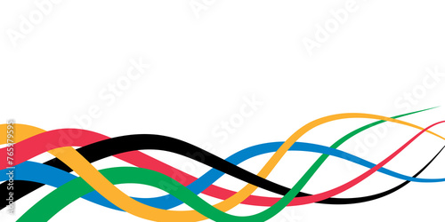 Olympic games stripes isolated on a transparent background. PNG