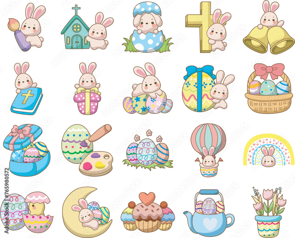 Easter bunny surprise stock illustration. Easter bunny gift in egg. Easter greeting card with cute little bunny. Symbol of joy. Easter bunny surprise stock illustration. Easter bunny gift in egg. Easter greeting card with cute little bunny. Symbol of joy.